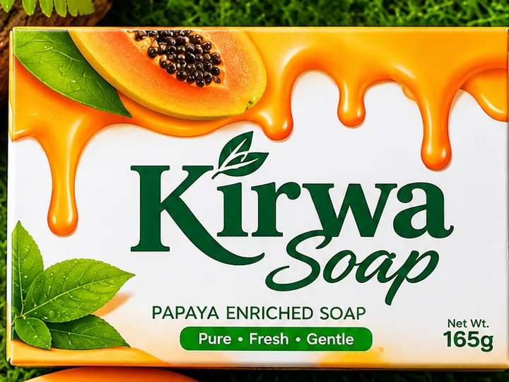 Kirwa Papaya Enriched Soap packaging