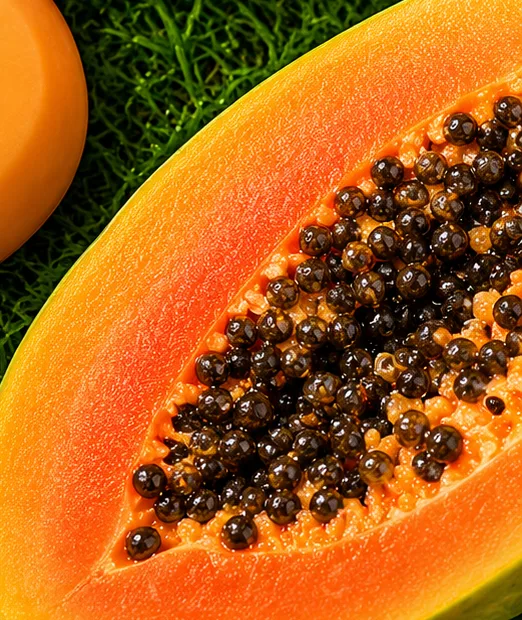 Fresh ripe papaya close-up